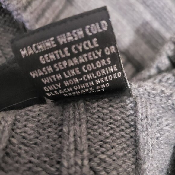 Vintage Womens Y2K Gray Ribbed Fisherman‎ Knit Hooded Cardigan Sweater Size 2X - Picture 8 of 10